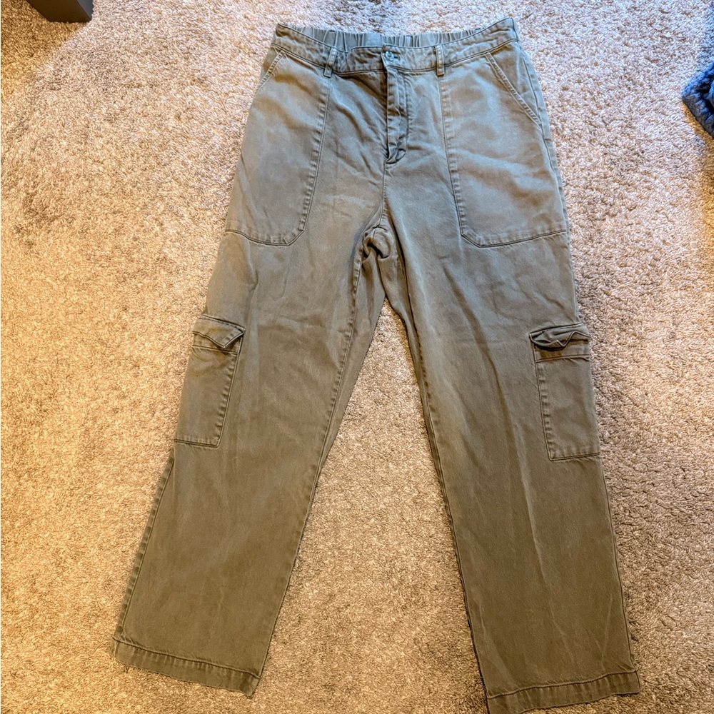 Young Fabulous & Broke YFB Finlay Cargo Utility Pant Jogger Green Tencel